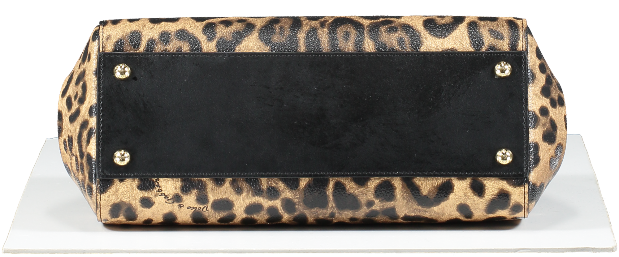 Dolce & Gabbana Brown Leopard Print Coated Canvas And Leather Medium Sicily Top Handle bag