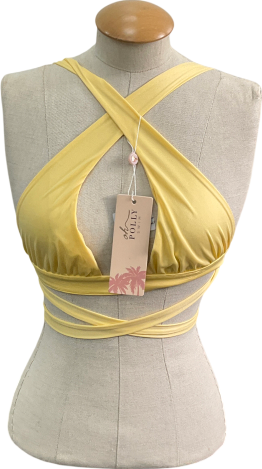 Oh Polly Yellow Halter Neck Bikini Top UK S