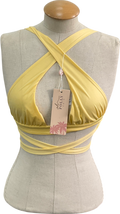 Oh Polly Yellow Halter Neck Bikini Top UK S