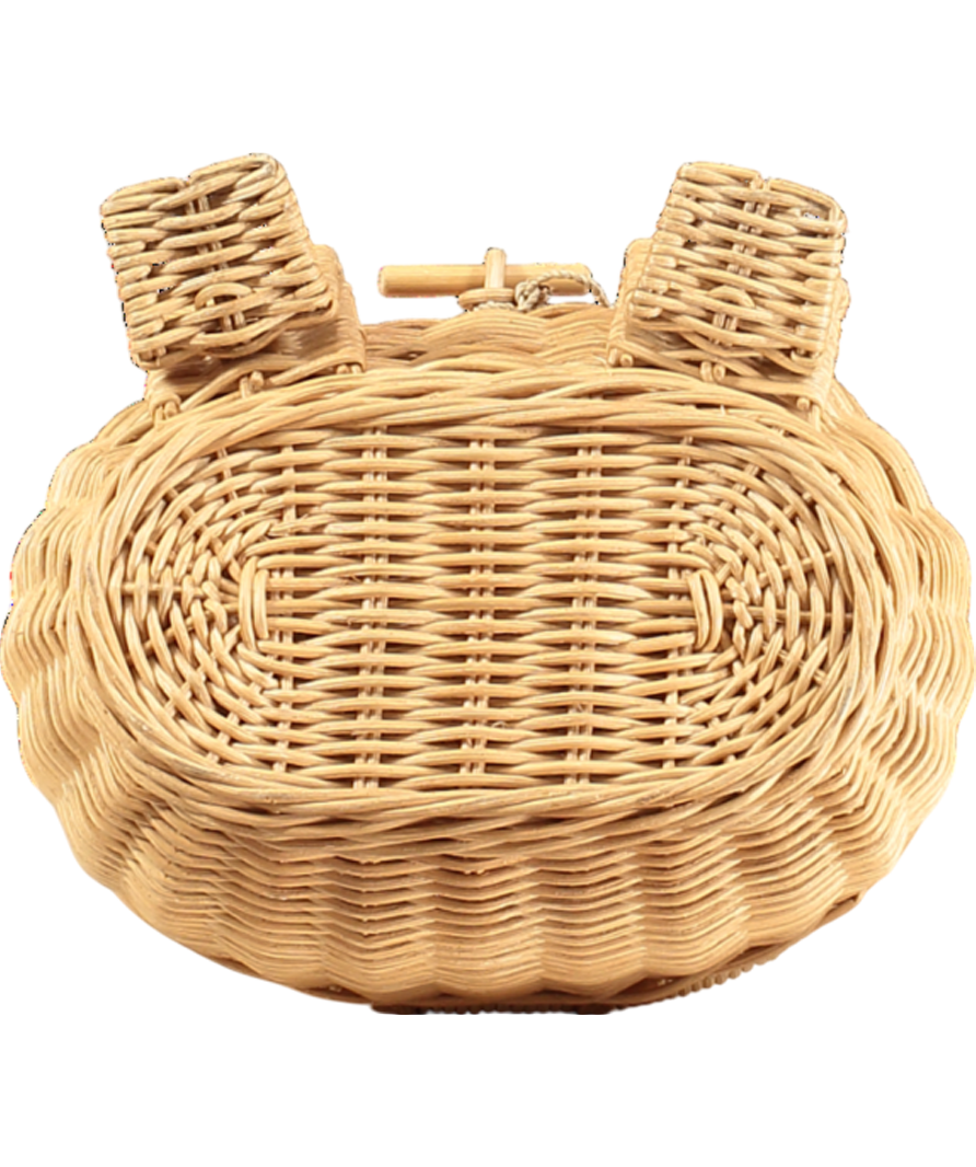 Anna + Nina Beige Wicker Monkey Bag