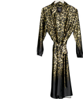 Bonprix Brown Satin Leopard Ombre Maxi Shirt Dress UK 22