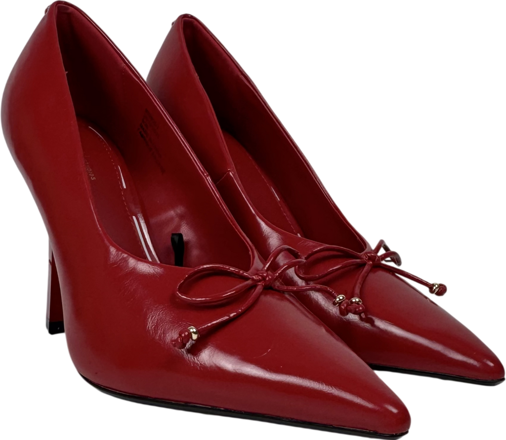 River Island Red Bow Court Heels UK 6 EU 39 👠