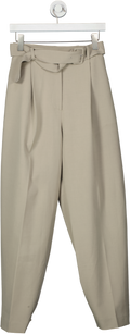 The Frankie Shop Blossom Beige Belted Suit Trousers UK S