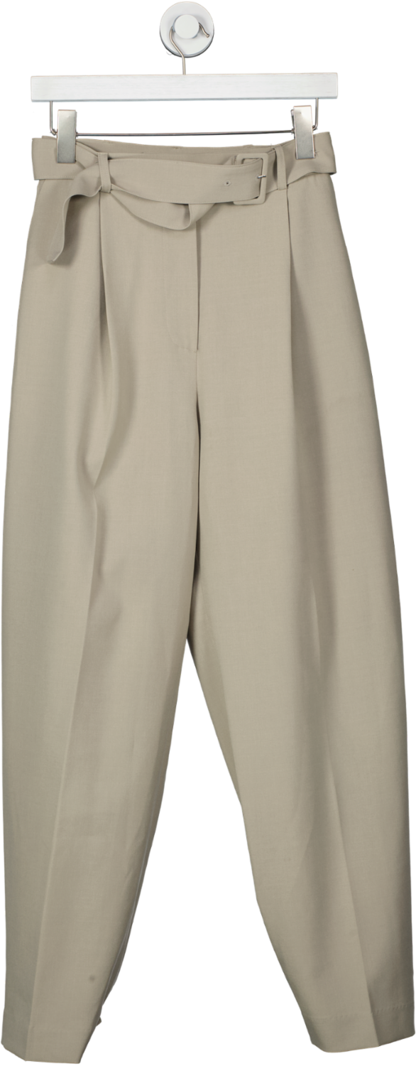 The Frankie Shop Blossom Beige Belted Suit Trousers UK S