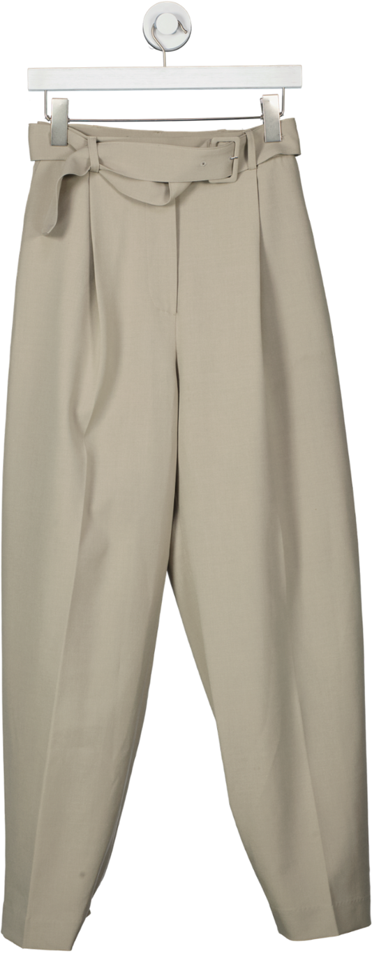 The Frankie Shop Blossom Beige Belted Suit Trousers UK S