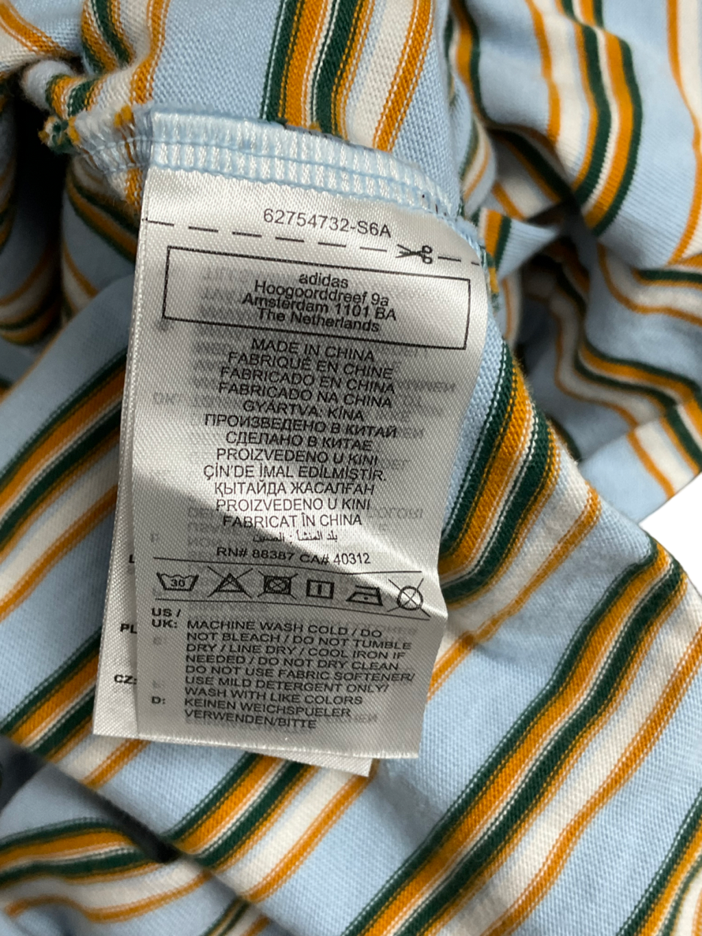 adidas Originals 80s Oversized Polo Shirt In Blue Stripe UK S