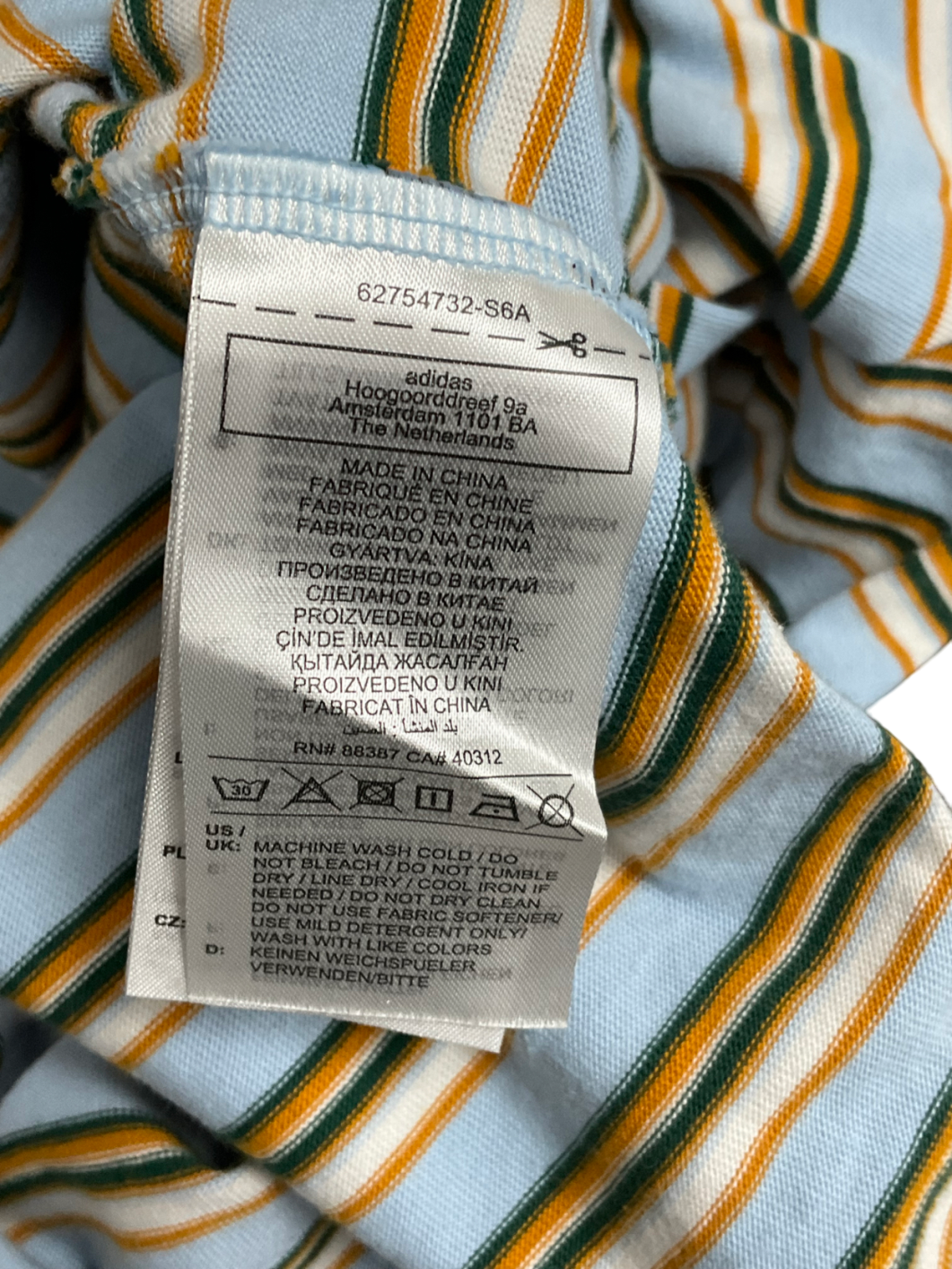 adidas Originals 80s Oversized Polo Shirt In Blue Stripe UK S