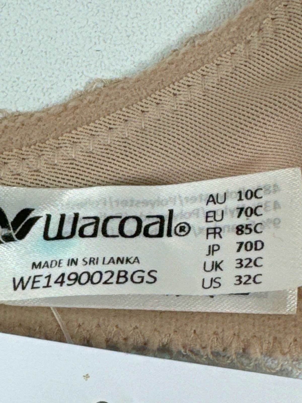 Wacoal Beige Floral Lace Underwire Bra UK 32C