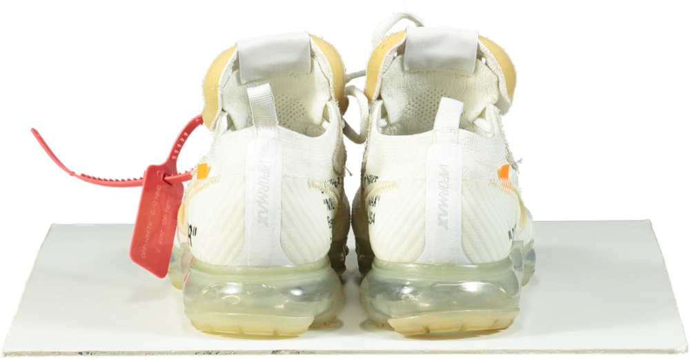 Off-White x Nike White Knit Fabric and Suede Air Vapor Max Trainers UK 7