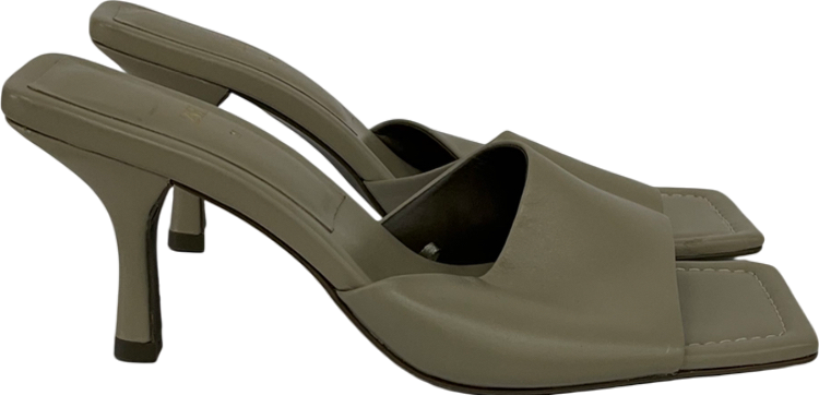 ZARA Beige Heeled Leather Sandals UK 4 EU 37 👠
