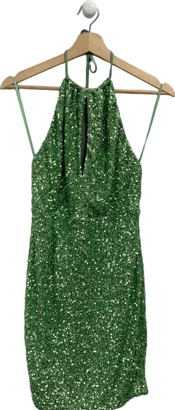 Fashion Nova Sage Katie Sequin Maxi Dress L