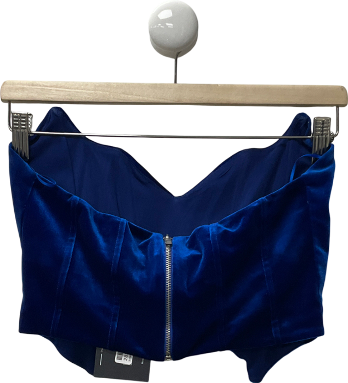 Bershka Blue Velvet Corset UK M