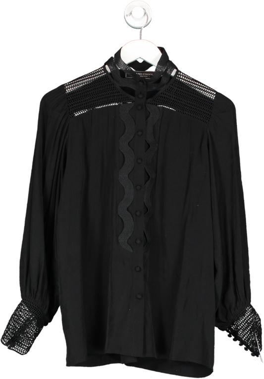 Holland Cooper Black Featherton Lace Shirt UK 6