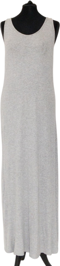 THE WHITE COMPANY Grey Ribbed Double Layer Tank Maxi Lounge Dress UK 16