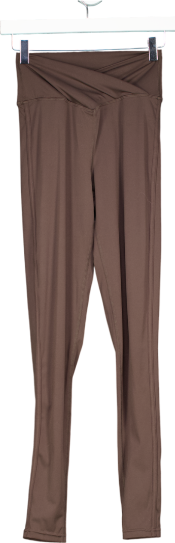 The Couture Club Brown Sculpting Stretch Zip Hem Leggings UK 8