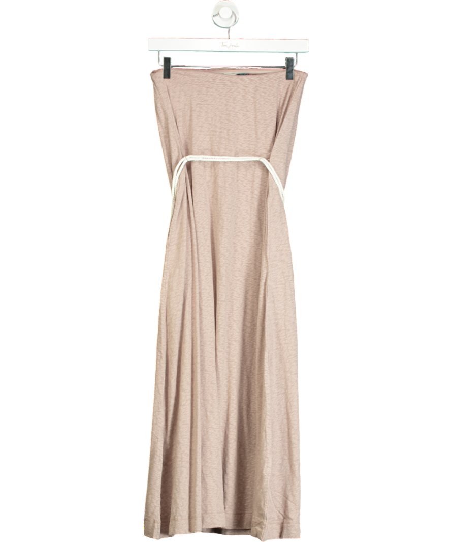 Free People Beige Beach Peyton Maxi Dress UK XS