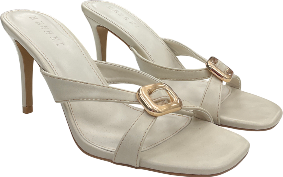 Meshki Cream Jodie High Heel With Hardware - Ivory UK 7 EU 40 👠