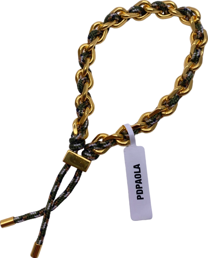 PDPAOLA Gold and Green Knot Bracelet