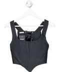 bdgrams Black Lace-up Corset Top UK XS/S