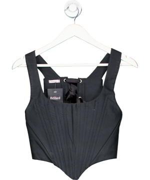 bdgrams Black Lace-up Corset Top UK XS/S