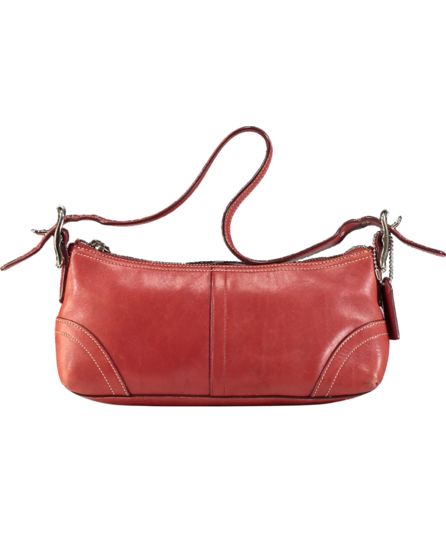 Coach Red Leather Shoulder Bag