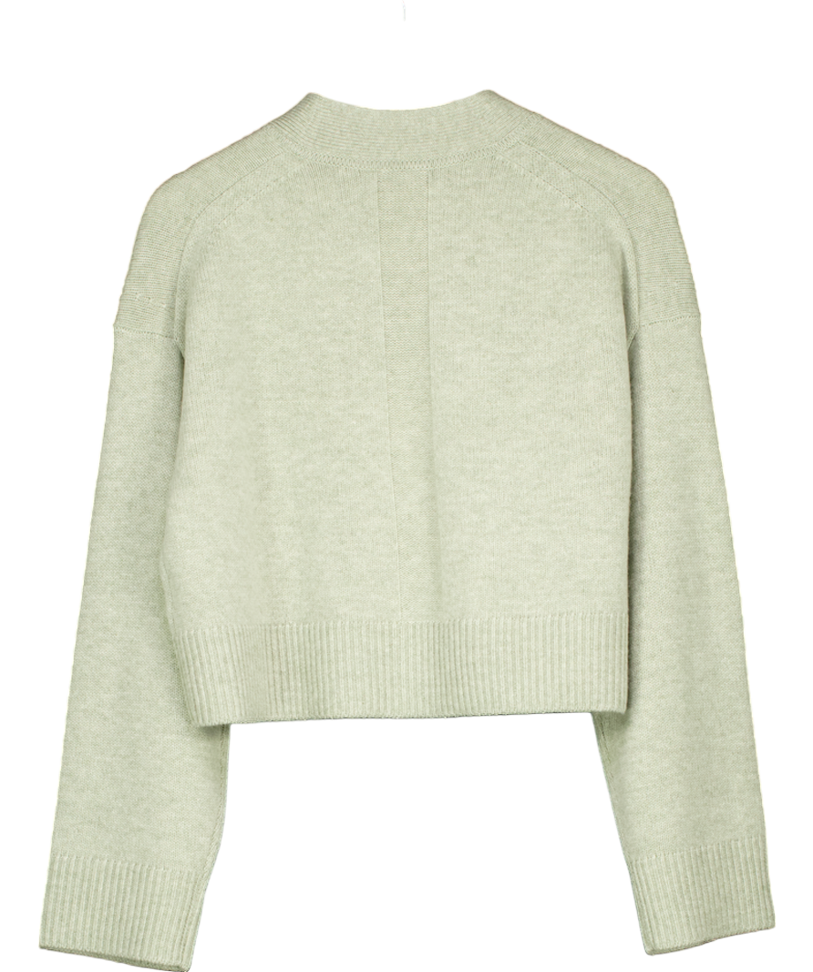 REISS Green Rixy V-neck Wool Cardigan UK S