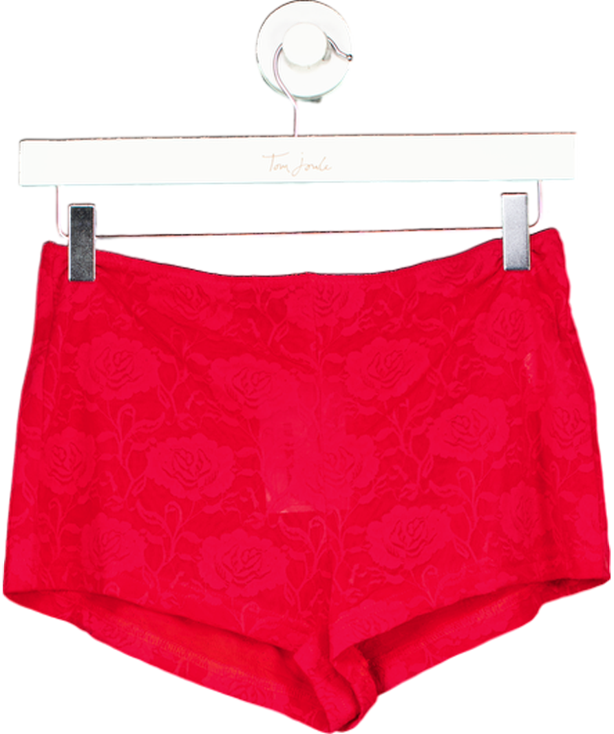 White Fox Take Over Control Booty Shorts Red UK M