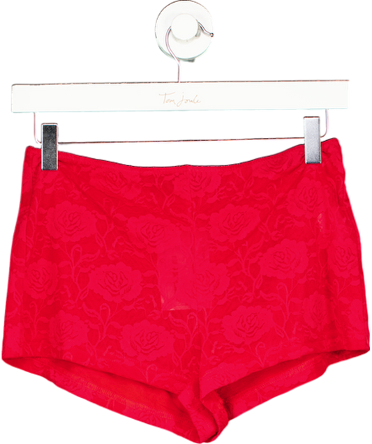 White Fox Take Over Control Booty Shorts Red UK M