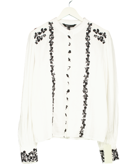 Nobody's Child White Wynter Embroidered Blouse UK 12