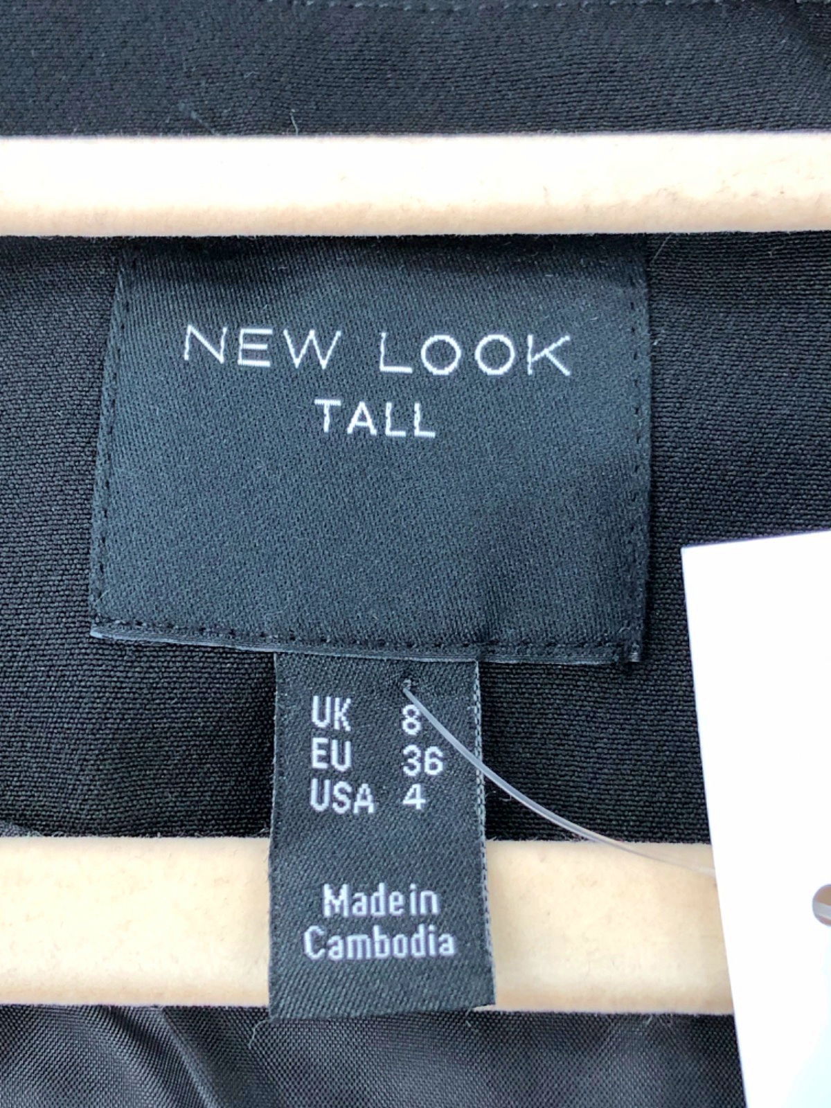 New Look Black Tall Button-Up Waistcoat UK 8