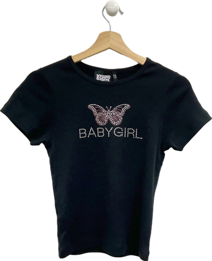 Reclaimed Vintage Black Babygirl T-Shirt UK 10