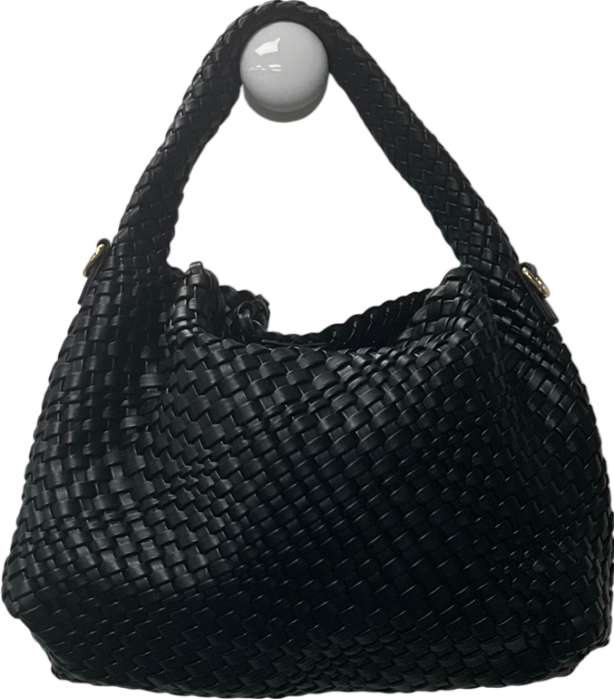 Dune Black Deliberate Woven Shoulder Bag One Size