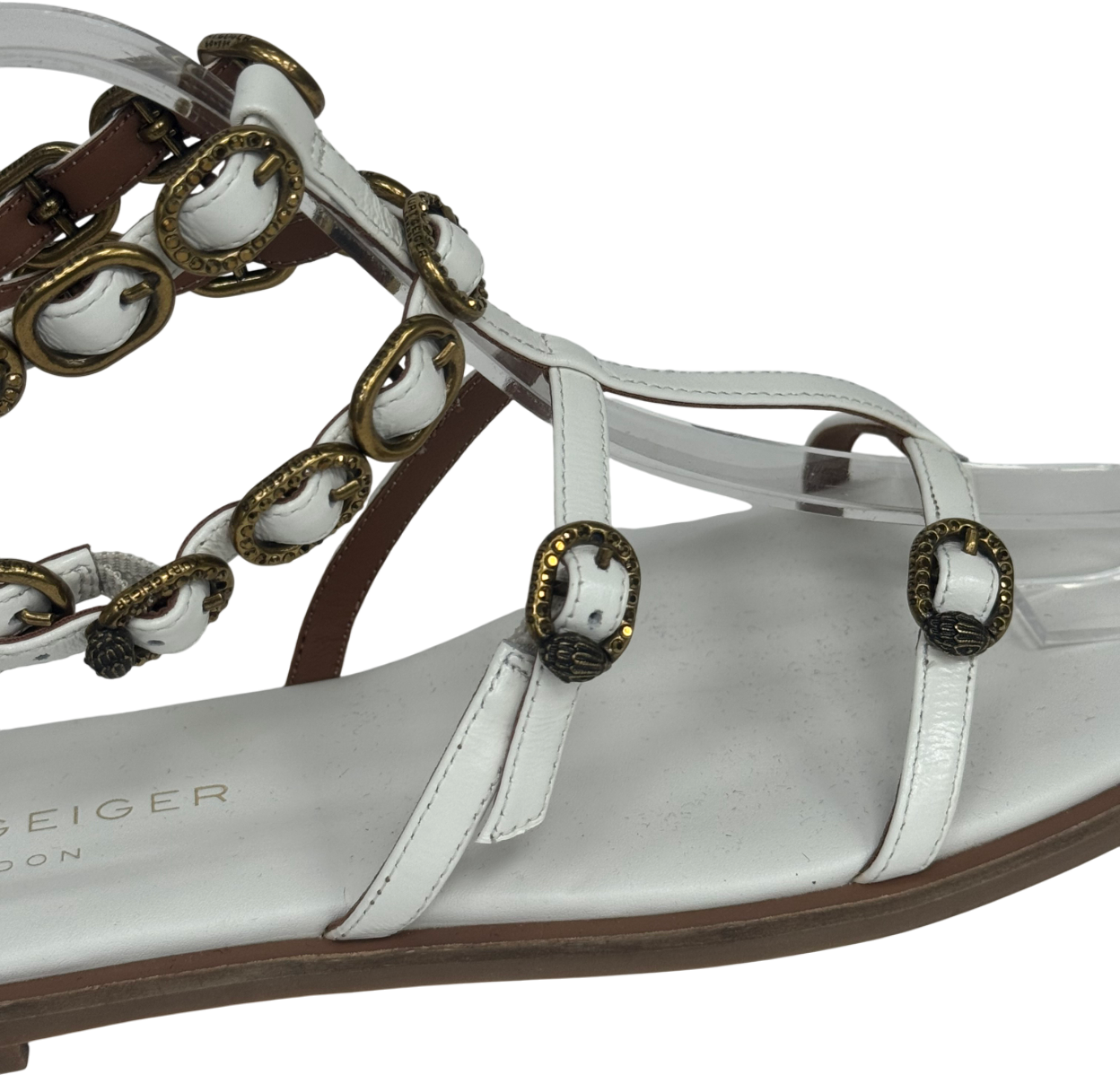 Kurt Geiger White Regent Flat Gladiator Sandal UK 6 EU 39 👠