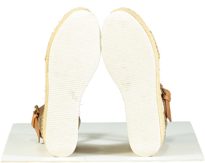 See By Chloé Gold Espadrille Wedge Sandals Size UK 6 EU 39