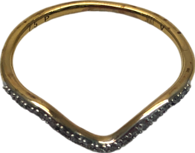 Metallic V Shape Encrusted Ring