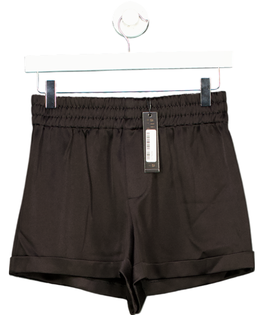 Alice + Olivia Black Richie Cuffed Low Rise Boxer Short UK XS