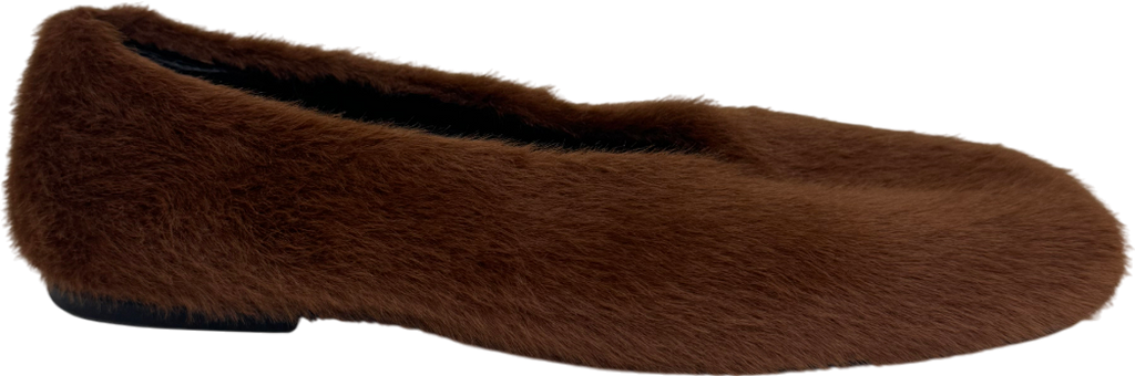 Coosh Brown Fur Ballet Flats Roxy UK 5 EU 38 👠