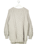 I Love Mr. Mittens Hand Made Grey Chunky Cable Knit Sweater UK M/L