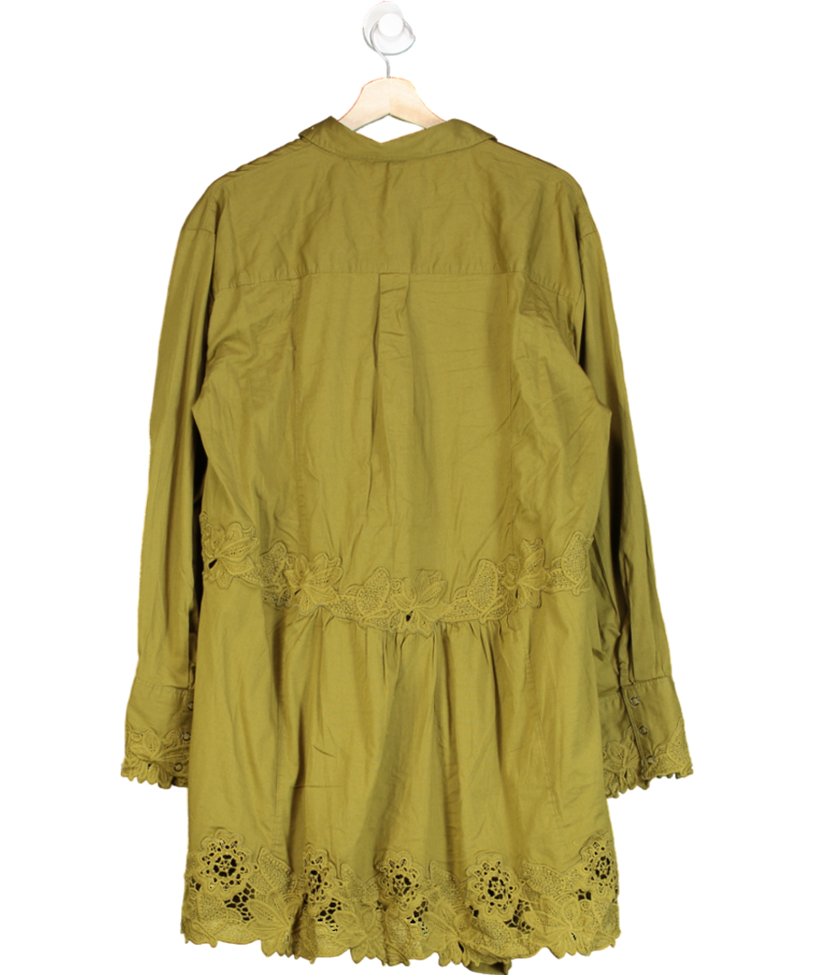 Free People Green Constance Mini Dress UK L