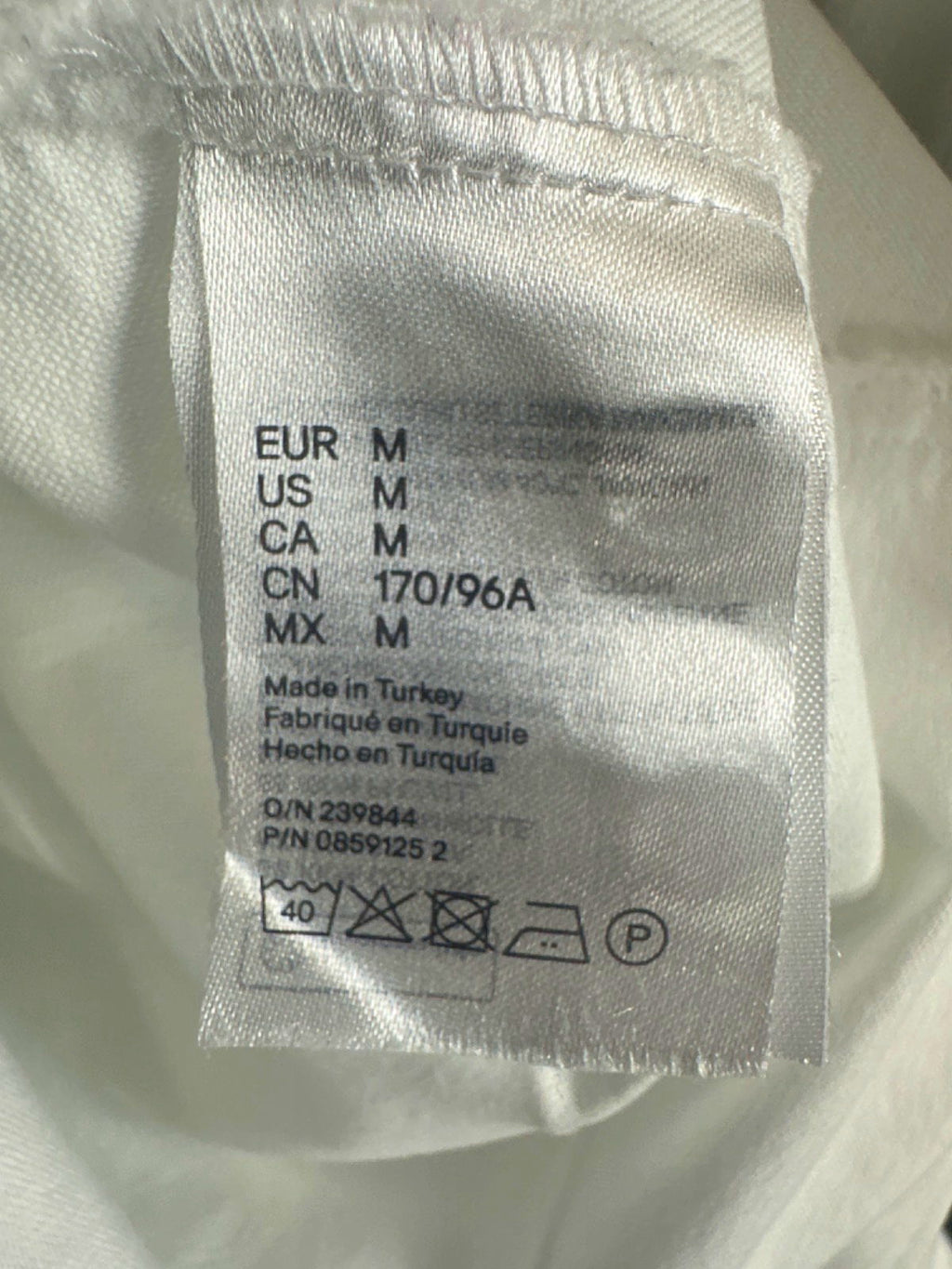 H&M White Long Sleeve Shirt UK M