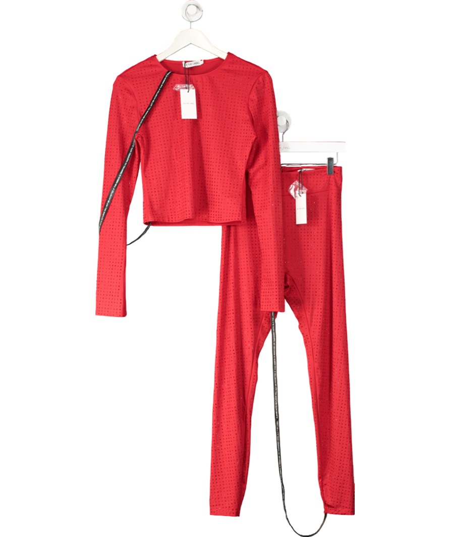 SLA the label Red Nola Diamanté Leggings & Saffi Diamante Top Co-ord Set - Leggings Uk M/top UK L
