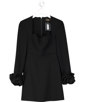 Lou Black Janelle Fancy Neckline Mini Dress UK 6