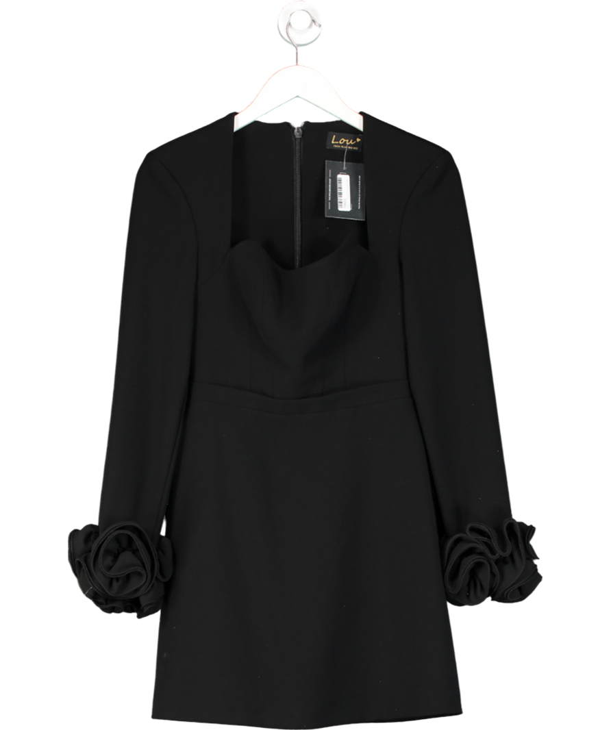 Lou Black Janelle Fancy Neckline Mini Dress UK 6