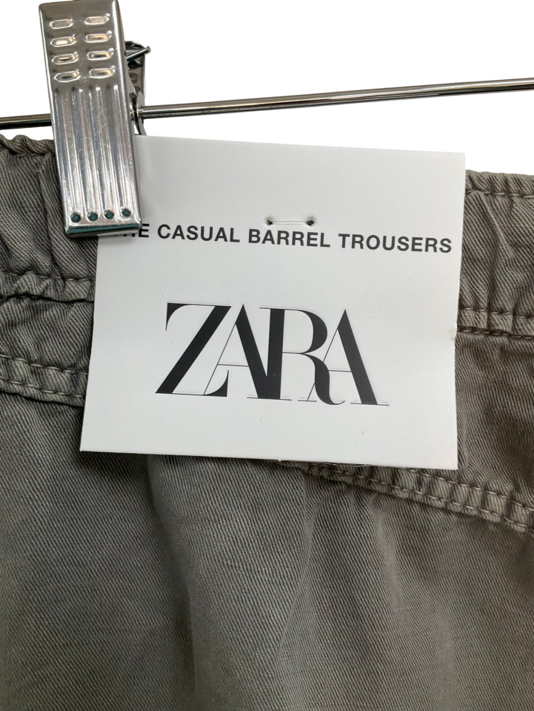 ZARA Grey The Casual Barrel Trouser UK M