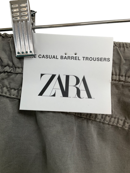 ZARA Grey The Casual Barrel Trouser UK M