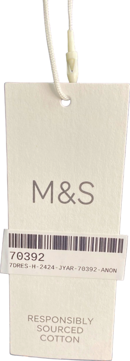 M&S Black One Shoulder Cotton Dress Size 12