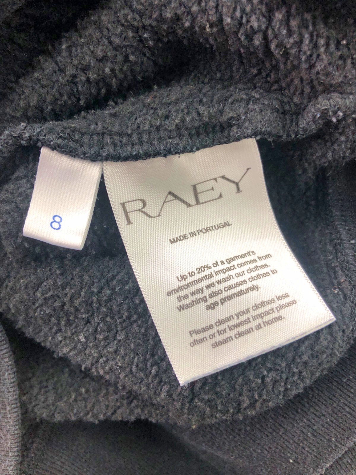 Raey Black Crew neck Sweatshirt UK 8