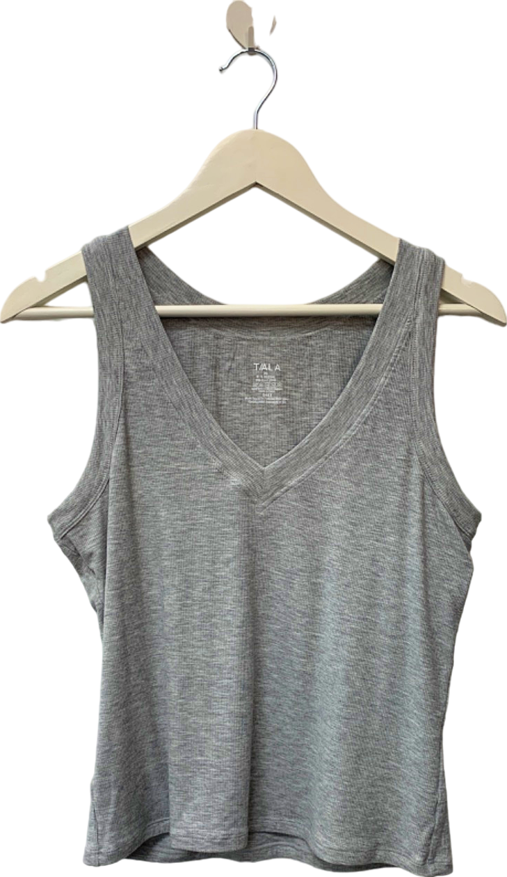 T/ALA Grey V-Neck Tank Top UK XL