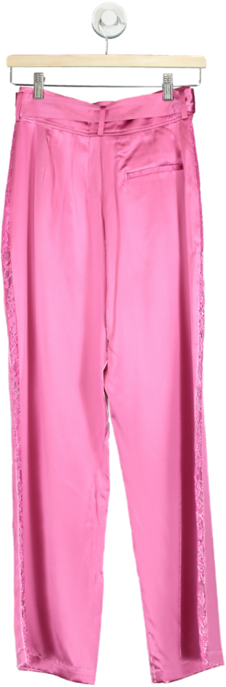 Fleur du Mal Plum Rose Silk Trousers UK XS