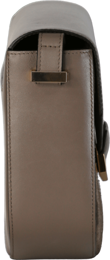 DEMELLIER LONDON X Hannah Strafford-Taylor LTD.EDITION Taupe Suede & Smooth Leather London Shoulder Bag